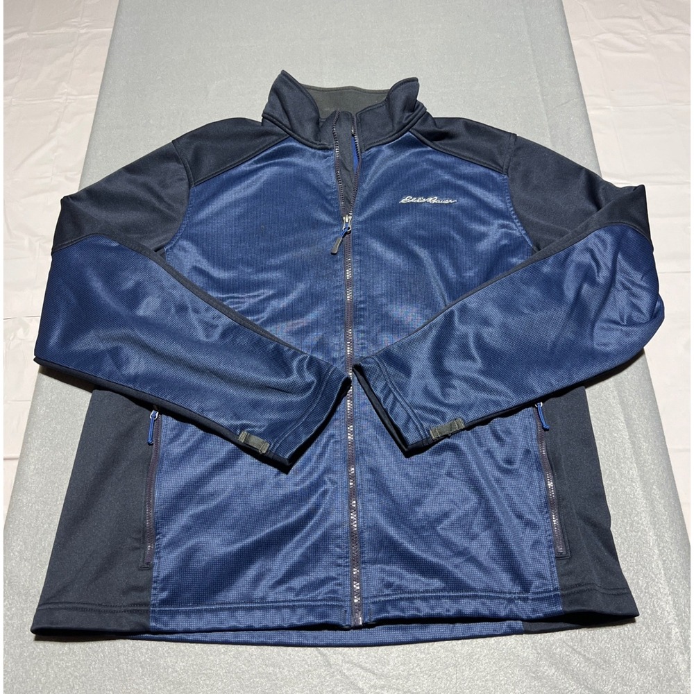 Eddie Bauer Mens Full Zip Fleece Lined Performance Jacket Blue L D1551333